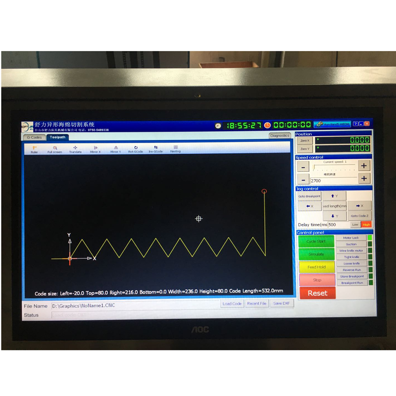 Máquina de corte de contorno computadorizada CNC