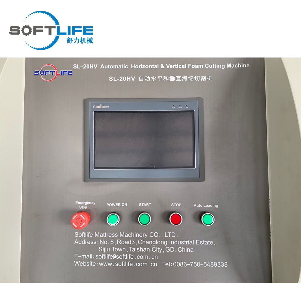 Máquina automática de corte de espuma de látex horizontal e vertical